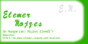 elemer mojzes business card